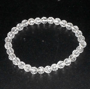 bracelet cristal de roche perles à facettes