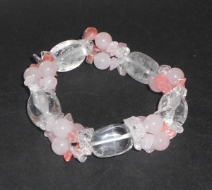cristal de roche et quartz rose