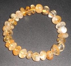 Bracelet pierre citrine roulée Perles de 10mm