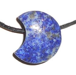 Pendentif lune en lapis lazuli Pendentif percé