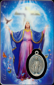 Carte Sainte Marie Avec médaille du Saint
