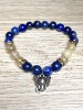 Bracelet perles en lapis lazuli et quartz rutile Perles de 8mm