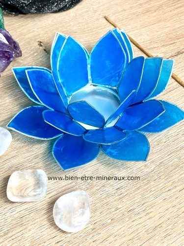 Bougeoir Lotus bleu Chakra gorge