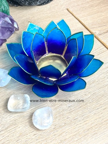 Bougeoir Lotus bleu et indigo