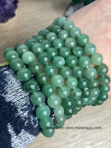 Bracelet pierre aventurine verte Perles de 8mm