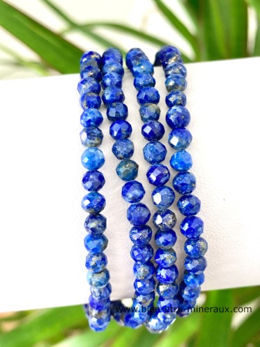 Bracelet lapis lazuli à facettes